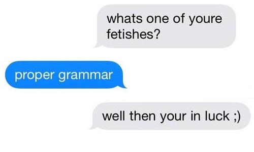Sexting grammar mistake